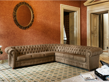 800 - Corner tufted leather sofa by Domingo Salotti - view 2
